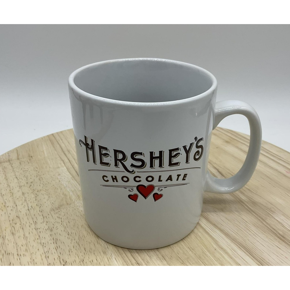Hershey's Chocolate Coffee Mug Ceramic Cup 4.25" Collectible Gift Hearts Vintage